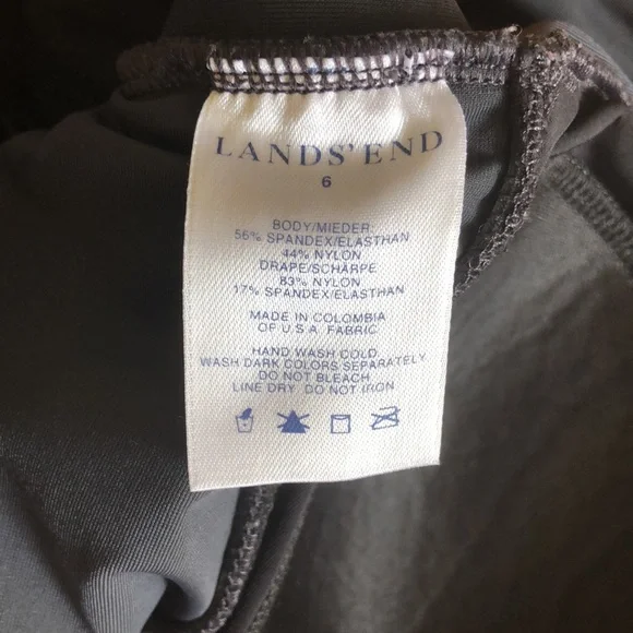 Land’s End charcoaled gray one piece swimsuit size 6 - Picture 3 of 4